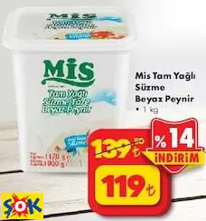 MİS TAM YAĞLI SÜZME BEYAZ PEYNİR 1 KG MİS TAM YAĞLI SÜZME BEYAZ PEYNİR 1 KG